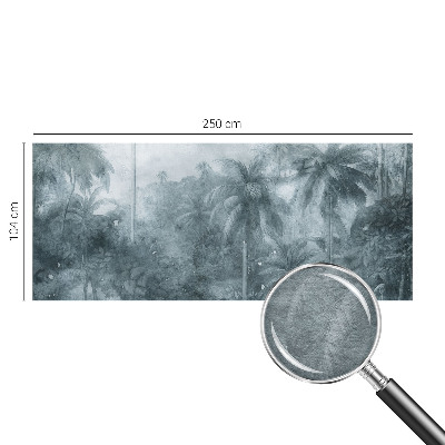 Fotobehang voor de slaapkamer met een motief van tropische vegetatie