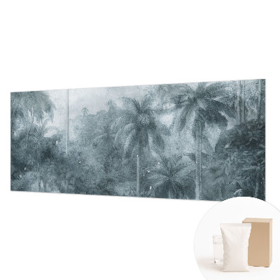 Fotobehang voor de slaapkamer met een motief van tropische vegetatie