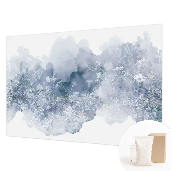 Modern fotobehang met een bloemenweide