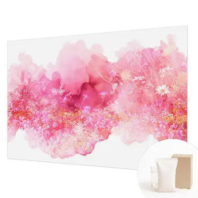 Fotobehang voor de woonkamer met een bloemenpatroon