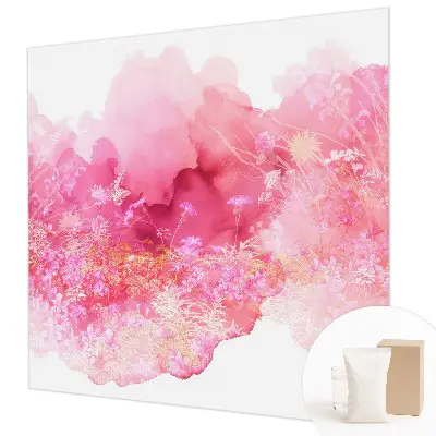 Fotobehang voor de woonkamer met een bloemenpatroon