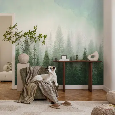 Luxe fotobehang met een afbeelding van een wolf in het bos