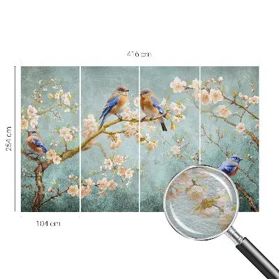 Premium fotobehang met een lentevogelmotief
