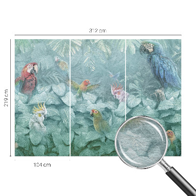 Sfeervol fotobehang met een motief van exotische vogels