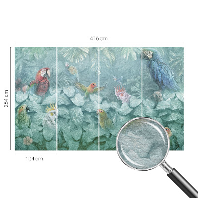 Sfeervol fotobehang met een motief van exotische vogels
