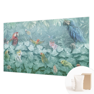Sfeervol fotobehang met een motief van exotische vogels