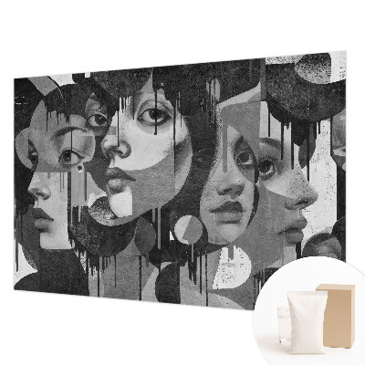 Groot fotobehang met gezichten van vrouwen
