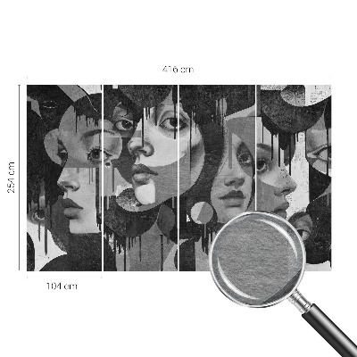 Groot fotobehang Vrouwengezichten