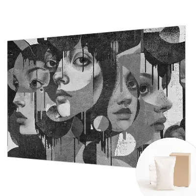 Groot fotobehang met gezichten van vrouwen