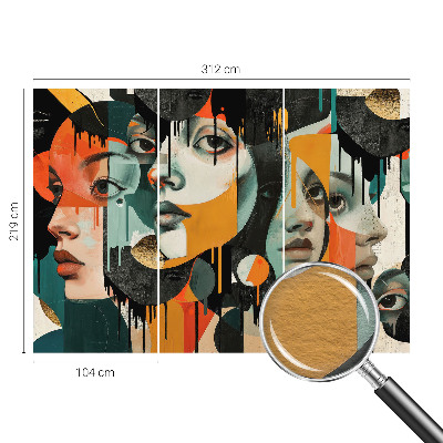 Vlies fotobehang Kleurrijke gezichten