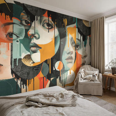 Vlies fotobehang Kleurrijke gezichten