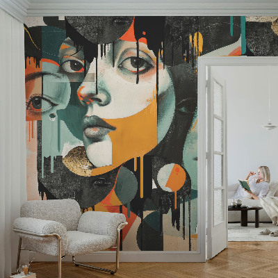 Vlies fotobehang Kleurrijke gezichten