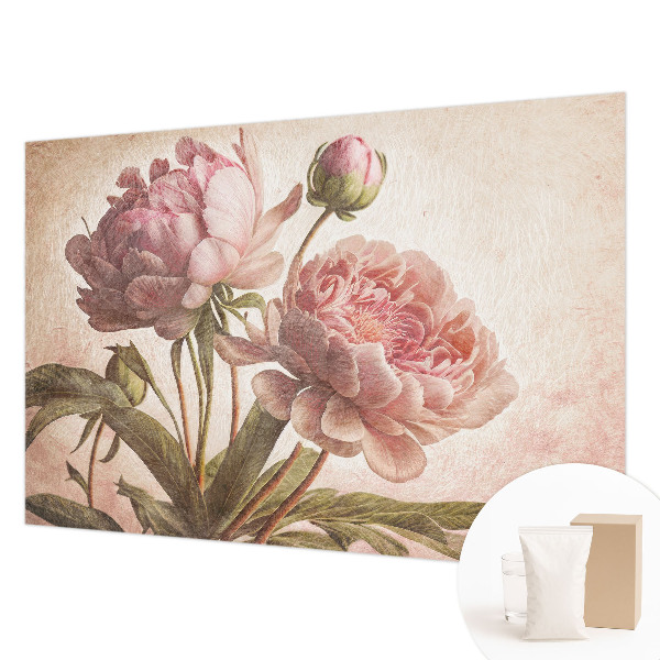 Vliesbehang fotobehang woonkamer Delicate pioenrozen