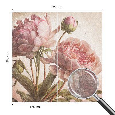 Vliesbehang fotobehang woonkamer Delicate pioenrozen