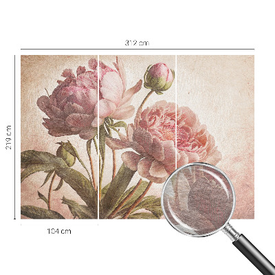 Vliesbehang fotobehang woonkamer Delicate pioenrozen