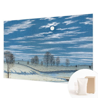 Naadloos fotobehang met winterlandschap als print