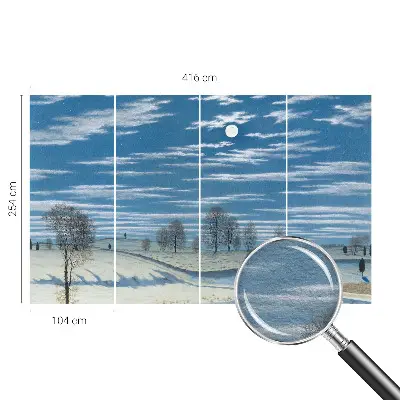 Naadloos fotobehang met winterlandschap als print