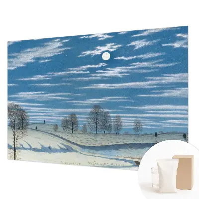 Naadloos fotobehang met winterlandschap als print