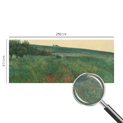 Fotobehang woonkamer Papavervelden