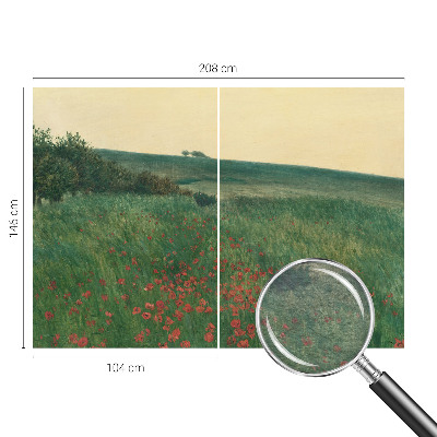 Fotobehang woonkamer Papavervelden