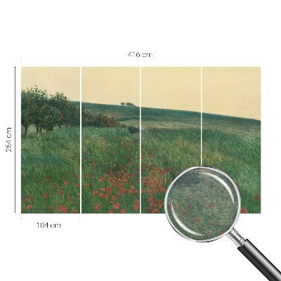 Fotobehang woonkamer Papavervelden