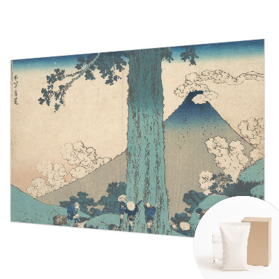 Fotobehang voor de slaapkamer met een bergpanorama in natuurlijke kleuren