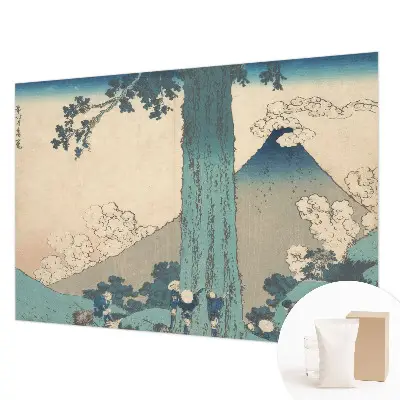 Fotobehang voor de slaapkamer met een bergpanorama in natuurlijke kleuren