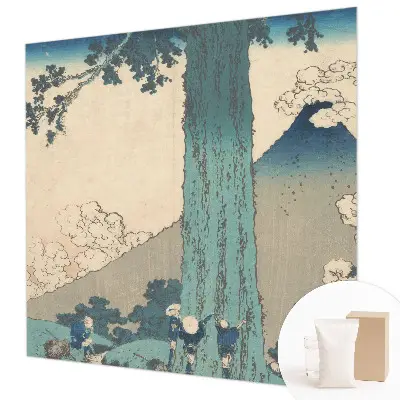 Fotobehang voor de slaapkamer met een bergpanorama in natuurlijke kleuren