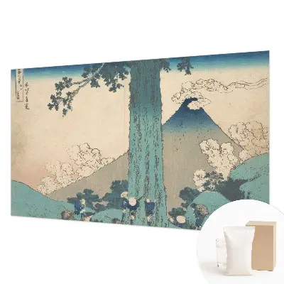 Fotobehang voor de slaapkamer met een bergpanorama in natuurlijke kleuren