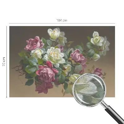 Fotobehang voor de woonkamer met bloemmotief in een elegante stijl