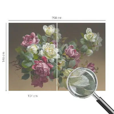 Fotobehang voor de woonkamer met bloemmotief in een elegante stijl