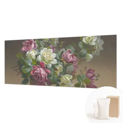 Fotobehang voor de woonkamer met bloemmotief in een elegante stijl