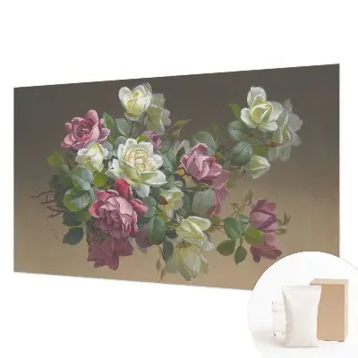 Fotobehang voor de woonkamer met bloemmotief in een elegante stijl