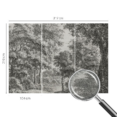 Luxe fotobehang met een boslandschap