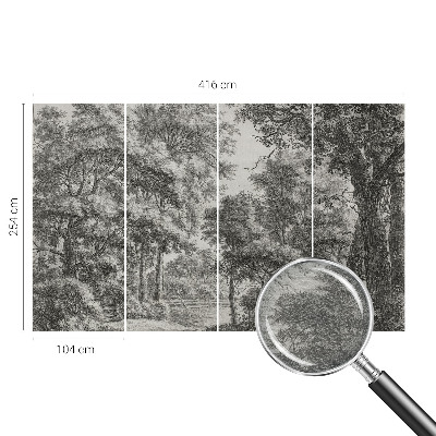 Luxe fotobehang met een boslandschap