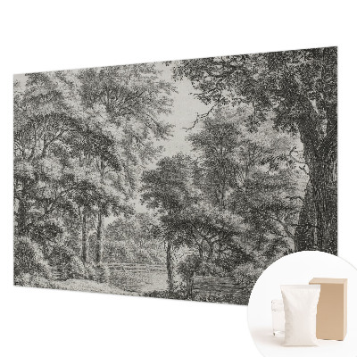 Luxe fotobehang met een boslandschap