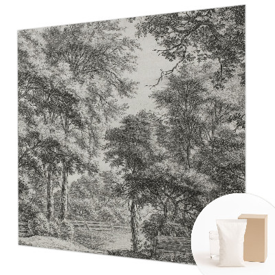 Luxe fotobehang met een boslandschap