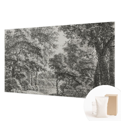 Luxe fotobehang met een boslandschap