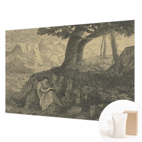 Modern fotobehang voor de woonkamer Lezende karakters