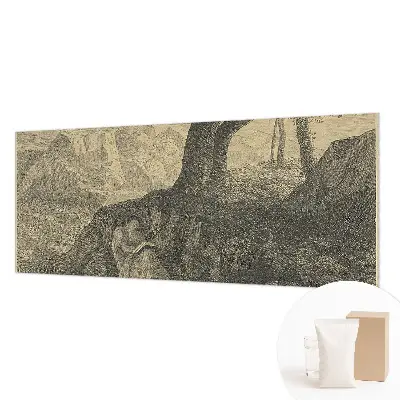 Modern fotobehang voor de woonkamer met lezende figuren als decoratie