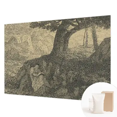 Modern fotobehang voor de woonkamer met lezende figuren als decoratie