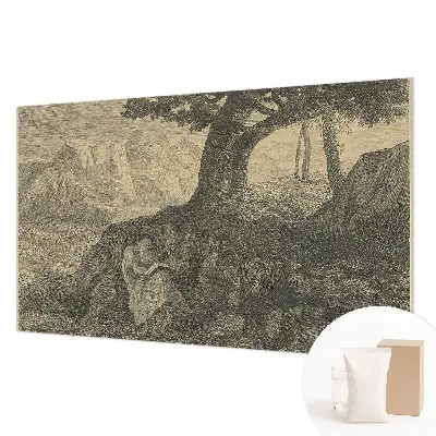 Modern fotobehang voor de woonkamer met lezende figuren als decoratie