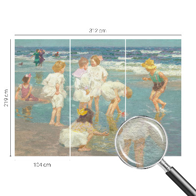 Vlies fotobehang Jeugd aan het strand