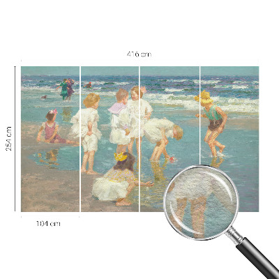 Vlies fotobehang Jeugd aan het strand