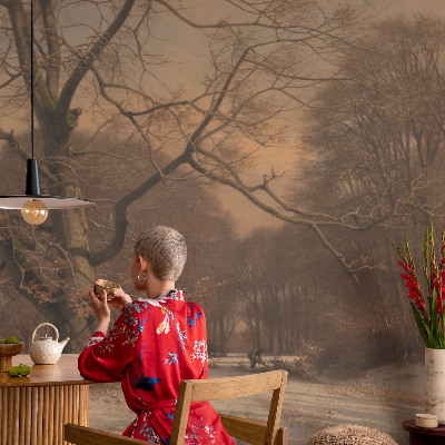 Vliesbehang fotobehang Winterlandschap