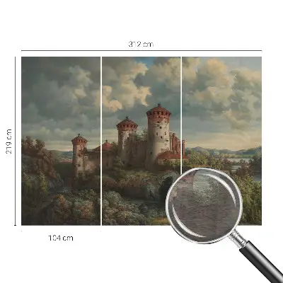 Vliesbehang fotobehang woonkamer met een romantisch landschap