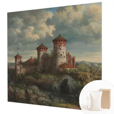 Vliesbehang fotobehang woonkamer met een romantisch landschap