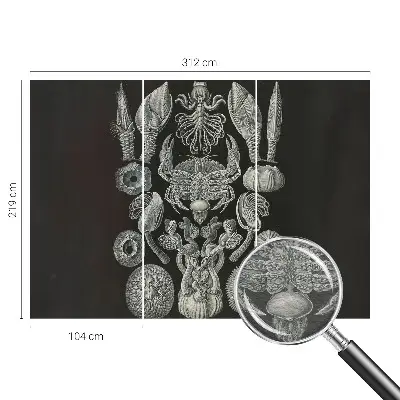 Naadloos fotobehang met onderwatervormen als print