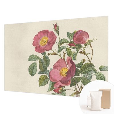 Fotobehang slaapkamer met rozenmotief
