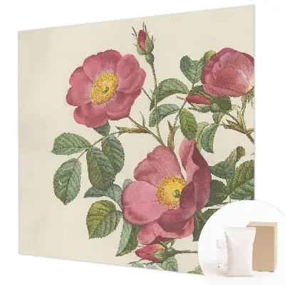 Fotobehang slaapkamer met rozenmotief